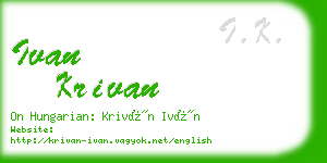 ivan krivan business card